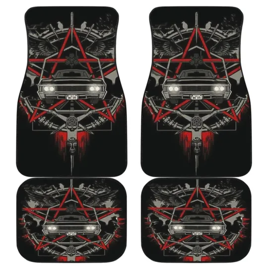 Discover Supernatural Logo Art Car Floor Mats Movie Fan Gift Universal Fit
