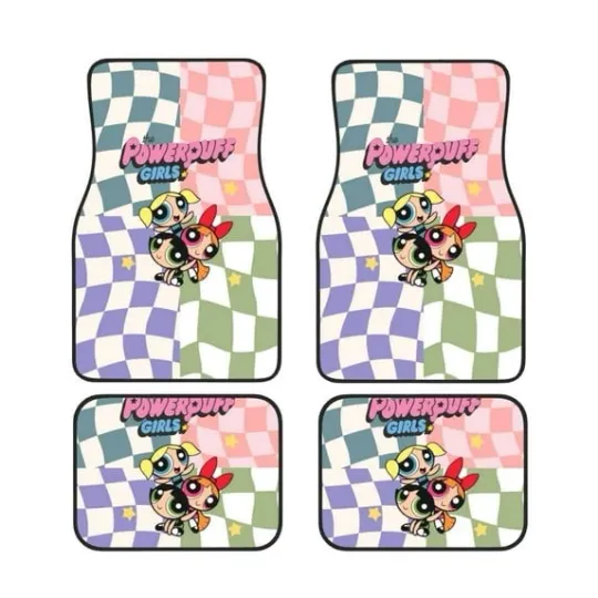 Discover Powerpuff Girls Print Car Floor Mat Durable Fabric Heavy Duty Auto Floor Carpets