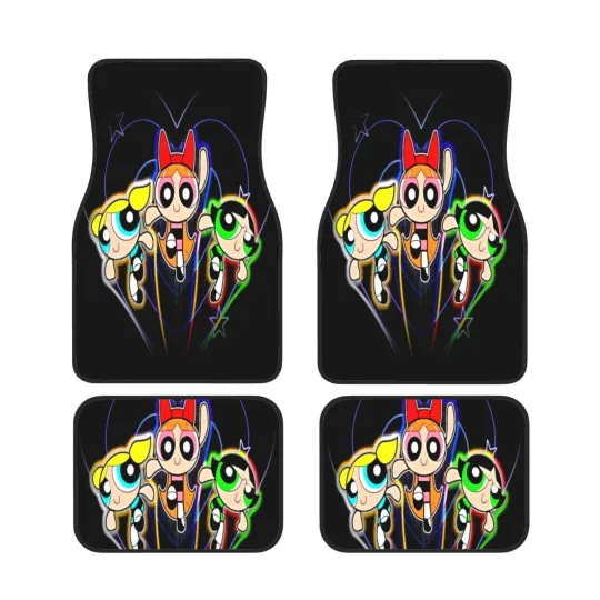 Discover Powerpuff Girls Car Floor Mats, Set Vehicle Floor Protector Mats for Front Rear