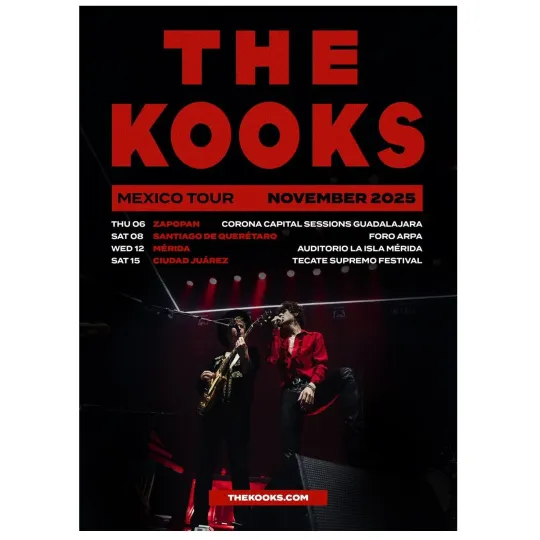 Discover The Kooks Mexico Tour November 2025 Vertical Poster
