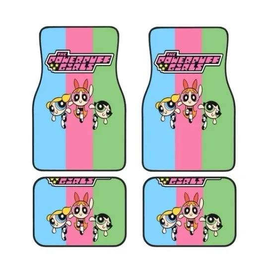 Discover Powerpuff Girls Print Car Floor Mat Durable Fabric Heavy Duty Auto Floor Carpets