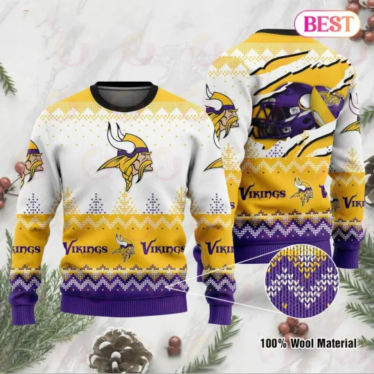 Discover Christmas Vikings Fans Love Ugly 3D Sweater