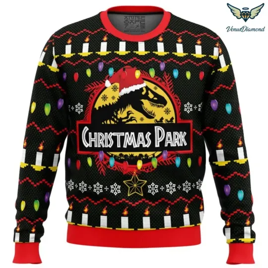 Christmas Park Jurassic Park Christmas Sweatshirt, Jurassic World Ugly Sweater