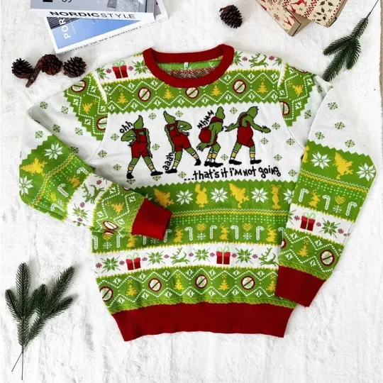 Discover Christmas Movie Knitted Sweater, That's It I am Not Going Ugly Sweater, Christma
