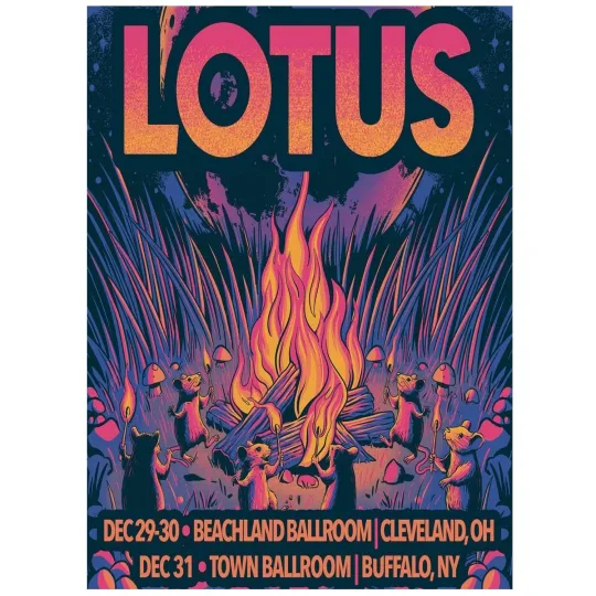 Lotus Live Concert Poster December 29–31 2025 Cleveland OH Buffalo NY