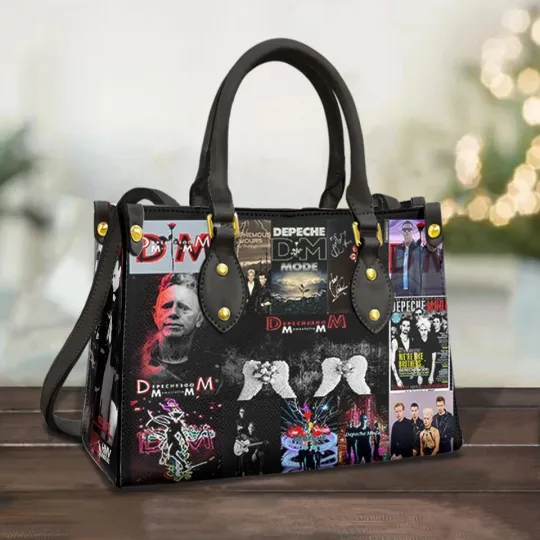 Discover Depeche Mode Band Leather Handbag, Dark Rock Music Tote Bag, Vintage Gift
