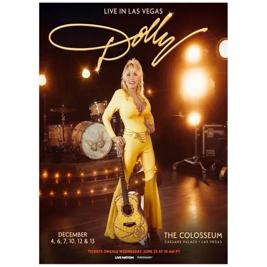 Dolly Parton Las Vegas Concert Poster December 2025 Vertical Poster