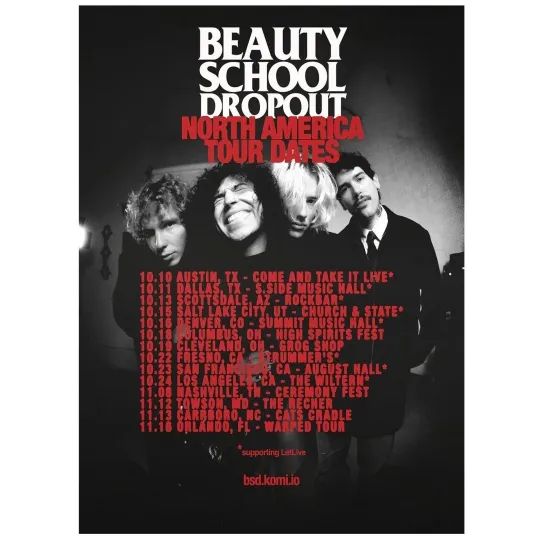 Beauty School Dropout North America Tour Dates Poster 2025