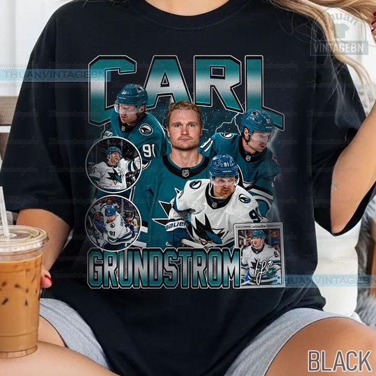Vintage Carl Grundstrom T-Shirt, San Jose Youth Hockey Tee, Bootleg Rap Tee