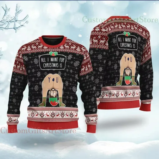 Discover All I Want For Christmas Is You 3D Ugly Christmas Sweater, Ugly Christmas Sweate
