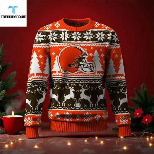 Discover Cleveland Brown 2025 Ugly Christmas Sweater All Sizes