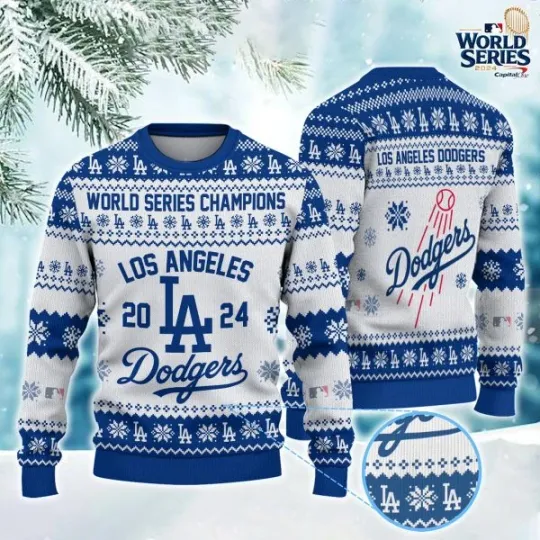 Discover L**A Dod--gers World Series 2024 Champions Ugly Christmas Sweater XS-5XL