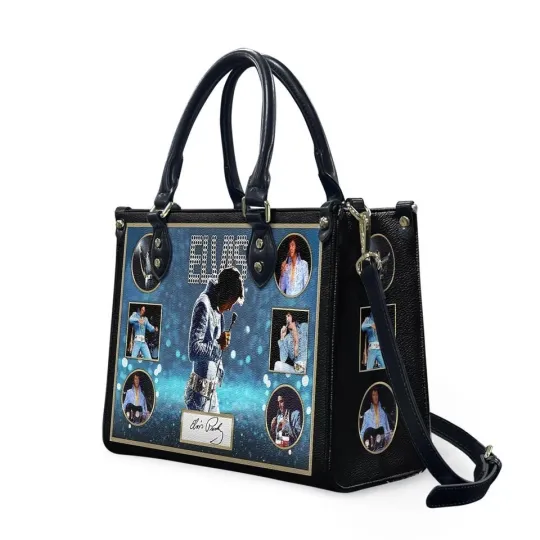 Discover Elvis Presley Leather Handbag, Iconic Live Concert Tote Bag, Music Fan Gift