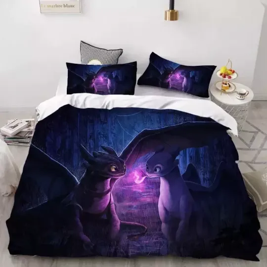 Discover How to Train Your Dragon Cute Full Bedding Set