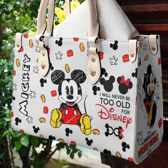 Discover Disney Mickey Mouse Leather Handbag, Disney Leather Handbag, gift for Woman