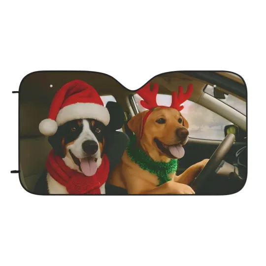 Discover Festive Car Sun Shades | Dog Lovers Gift, Christmas Accessories, Fun Holiday Dec