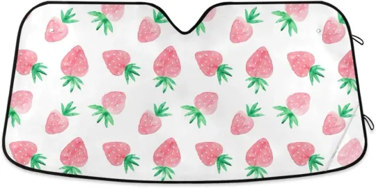 Discover Fresh Strawberry Car Windshield Sun Shade Cute Pink Fruit Multi Pattern 8
