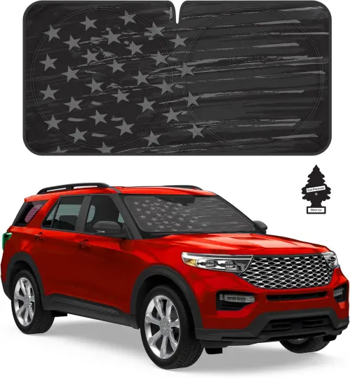 Discover New Vintage US Flag Car Window Windshield Popups Sun Shade For Kia