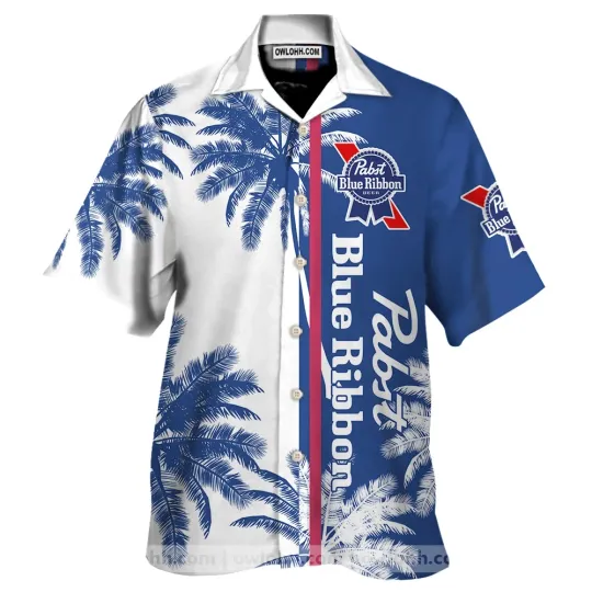 Pabst Blue Ribbon Coconut Summer Hawaiian Shirt