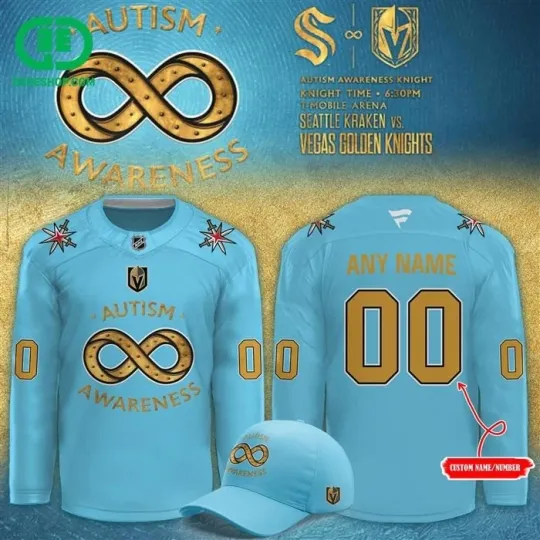 Discover Vegas Golden1 Knight Autism Awareness Hockey Jersey
