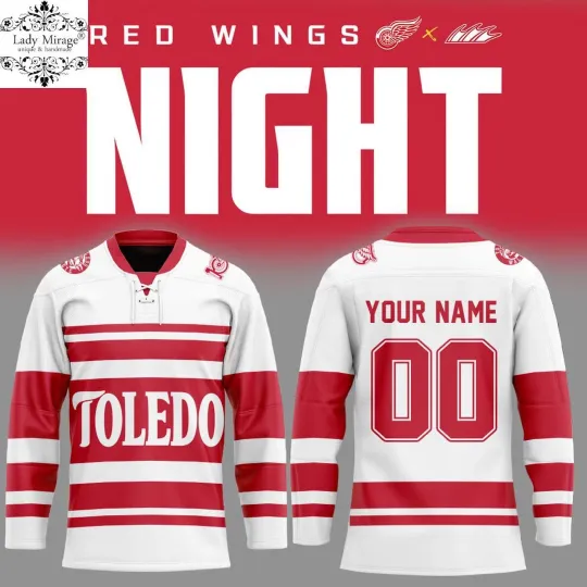 Personalize Toledo Walleye x Detroit Red Wings Night Hockey Shirt Men's Fan Gear