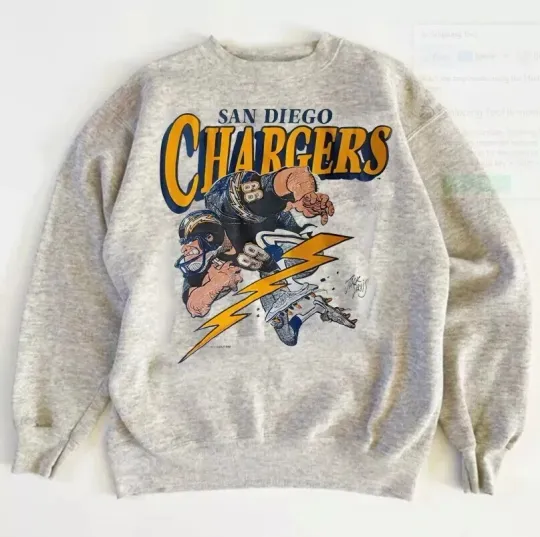 Discover San Diego Chargers Football Graphic Ash Sweatshirt Unisex Men Women