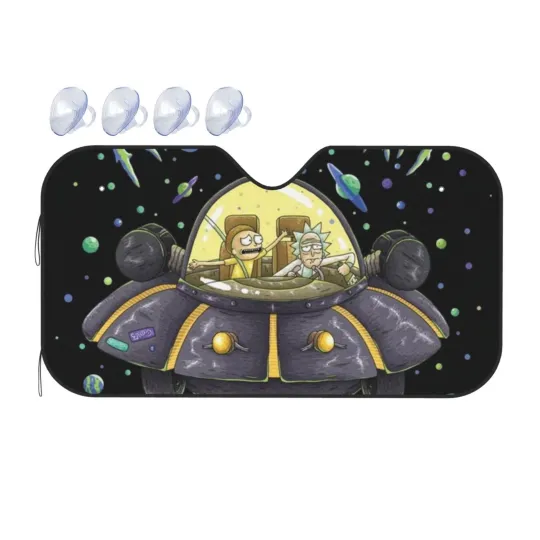 Rick And Rickandmorty Car Sun Shade Windshield Sunshade Aluminum Foil Sun Shield For Uv