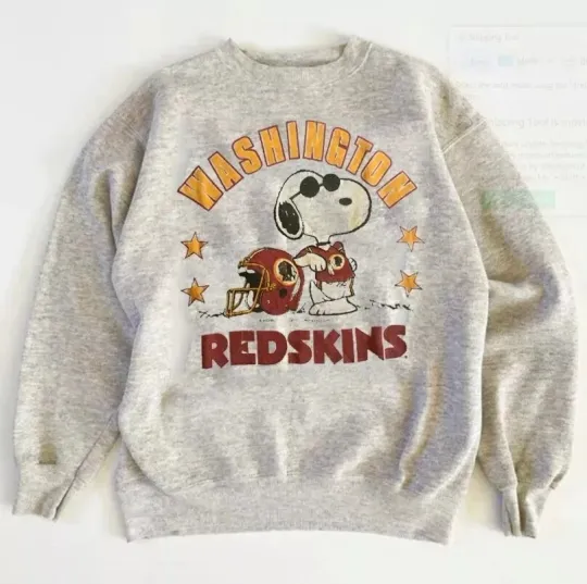 Discover football Washington Redskins Cartoon Graphic Ash Sweatshirt Unisex Men Women