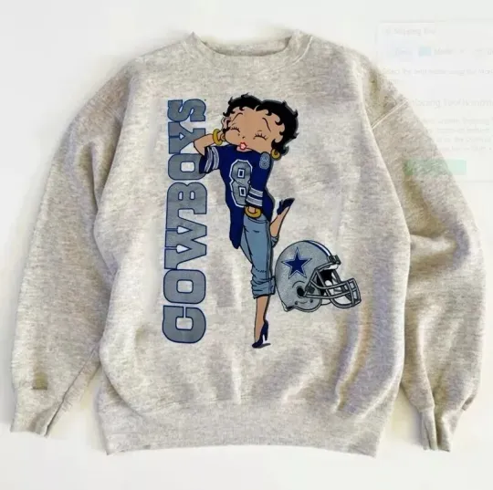 Discover Dallas Cowboys Betty Boop Graphic Retro Crewneck Sweatshirt Men Women