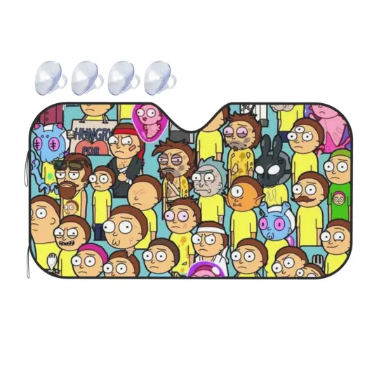 Rick And Rickandmorty Car Sun Shade Windshield Sunshade Aluminum Foil Sun Shield For Uv