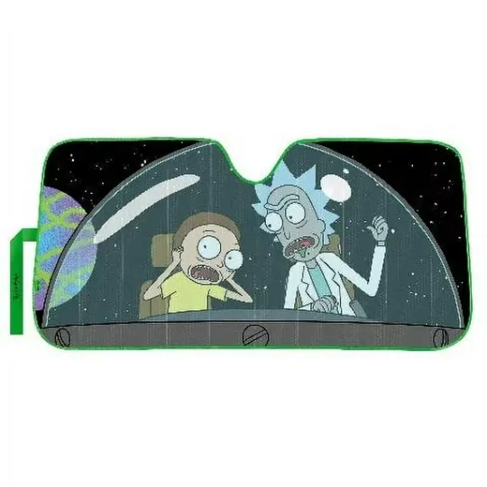 Rick and Rickandmorty Heat Protection Automotive Window Shades, Plastic Silver