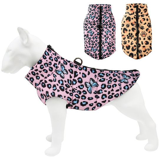 Discover Autumn Winter Dog Jacket For Small Large Dogs Outdoor Walking Waterproof Windproof Pet Butterfly Print Clothes Labrador Costume