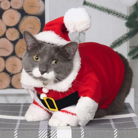 Discover Pet Christmas Cosplay Suit New Year Cats Clothes For Small Dogs Funny Santa Claus Dress Up Costume Cute Kitten Sphynx Apparel