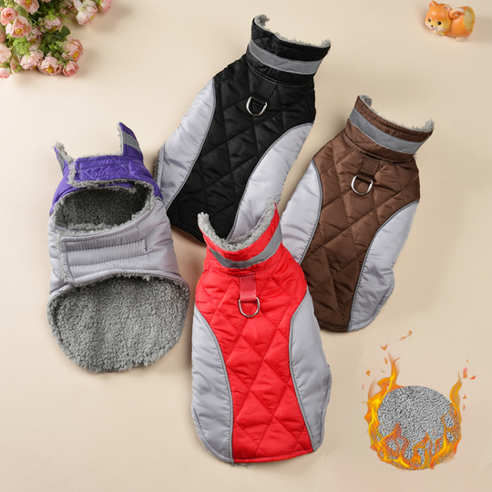 Discover Warm Dog Clothes For Winter Adjustable Pet Outfits With D-ring Thicken Fleece Dogs Vest Coat For Small Medium Pets Yorkshire Pug