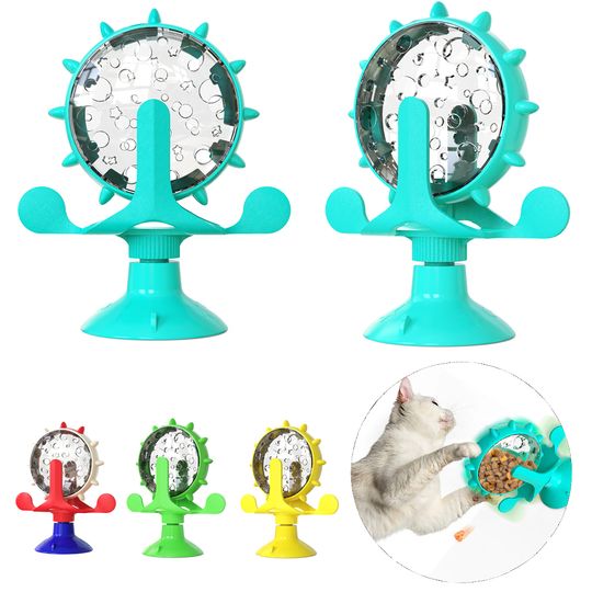 Discover Kitten Puppy Slow Feeder Toy For Small Dog Cats Funny Suction Cup With Bell Ferris Wheel Food Dispensing Toys Pug Pet Supplies