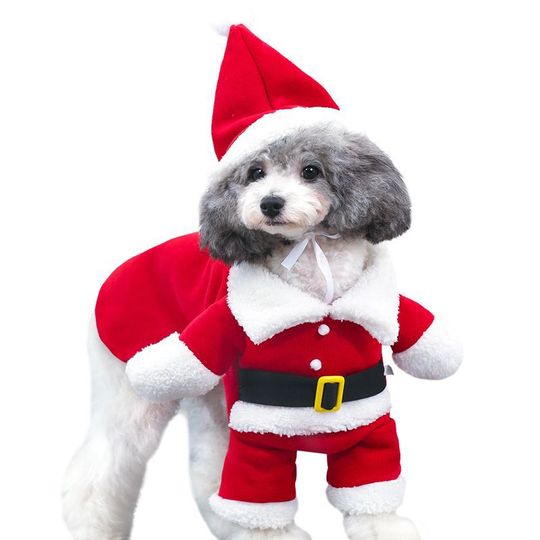 Discover Cute Dog Costume For Christmas Santa Claus Pet Jumpsuit Party Funny Pets Dress Up For Small Medium Dogs Cats Puppy Outfits Pug