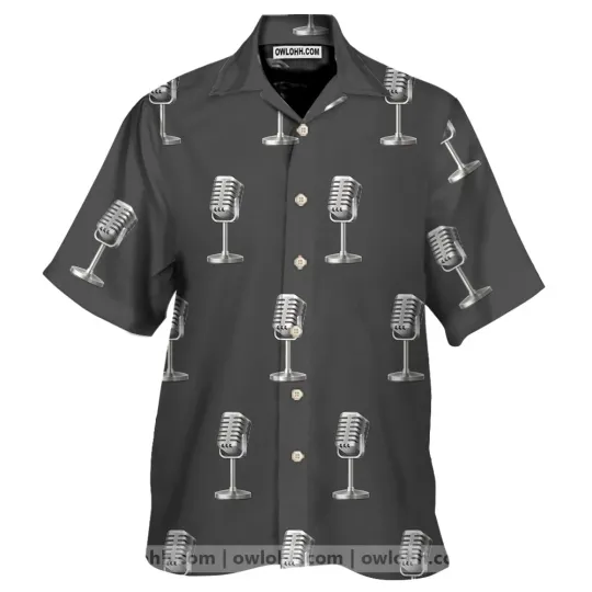 Discover Microphone Vintage Pattern Print Design Hawaiian Shirt_b3i_52