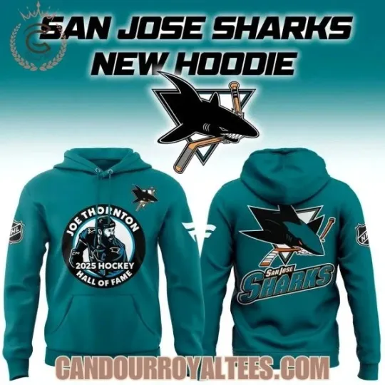 San Jose Shark X Joe Thornton Hoodie All Sizes