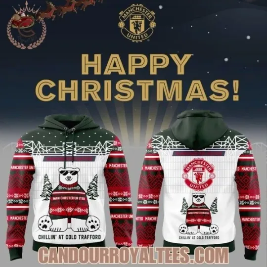 Discover Manchesterr United Polar Bear Christmas Jumper Hoodie