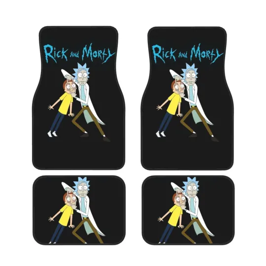 Anime Rick and Rickandmorty Car Floor Mat Set Front/Rear Auto Foot Mats Carpet