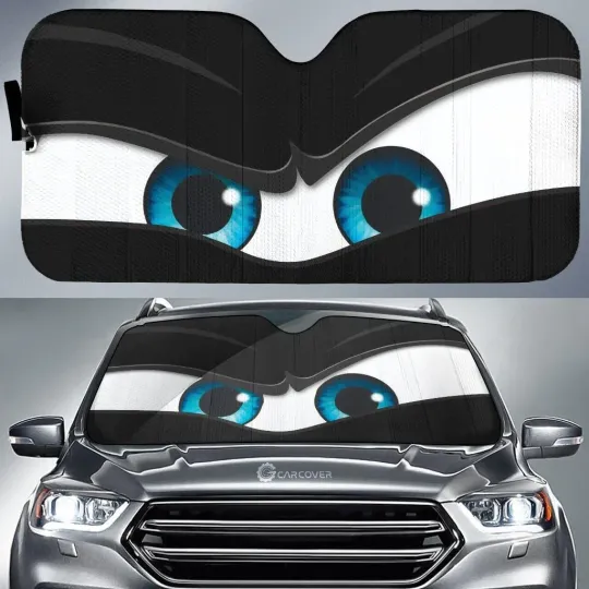 Discover Black Angry Car Eyes Sun Shade Windshield Cars Car Accessories Windshield Anti-U