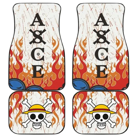 Discover Portgas.d.ace Car Floor Mats One Piece Anime Decor For Cars Car Accessories