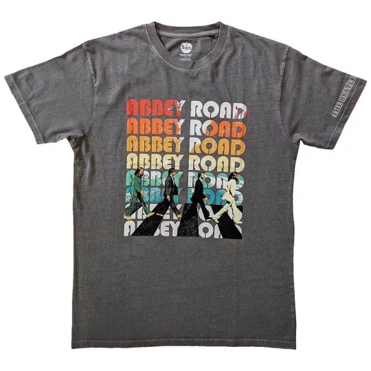 The Beatles Unisex Abbey Stacked T-Shirt Sleeve