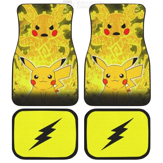 PKM Pika Car Floor Mats Custom Anime Car Accessories