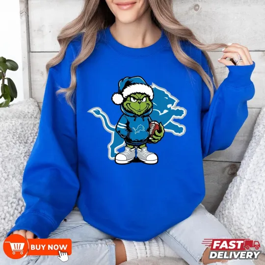 Discover Detroit Lions funny character football Football Sweatshirt - Full Color, Full Size