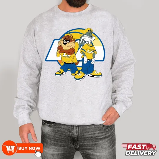 Discover Los Angeles Rams Taz and Bugs football Football Sweatshirt - Full Color, Full Size