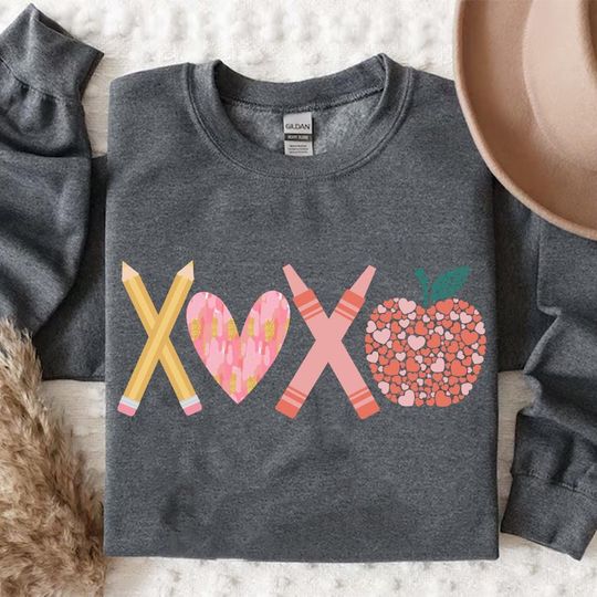 Discover Teacher Valentine XOXO Png, Valentine Teacher Png, Retro Teacher Gift, Teacher Valentine Shirt Design, Teacher png, Valentines Heart png