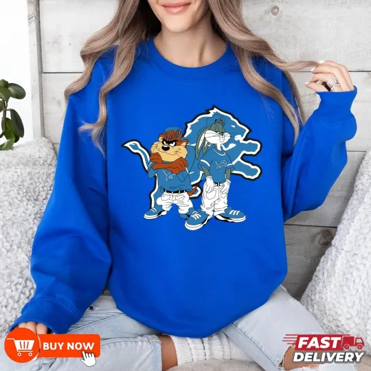 Detroit Lions Taz and Bugs football Football Sweatshirt
