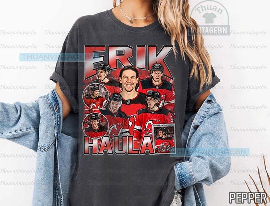 Discover Vintage Erik Haula shirt, Erik Haula Tee, Comfort colors Erik Haula Tee, Bootleg Rap tee, New Jersey Youth Hockey Tee