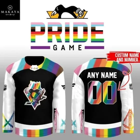 Discover Pittsburgh Penguin Pride Game 2025 Christmas Personalized Hockey Jersey